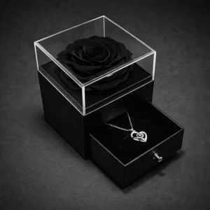 Black Rose With Necklace