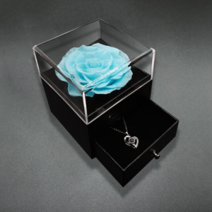 Tiffany Blue Rose With Necklace