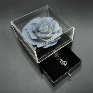 Grey Rose With Necklace