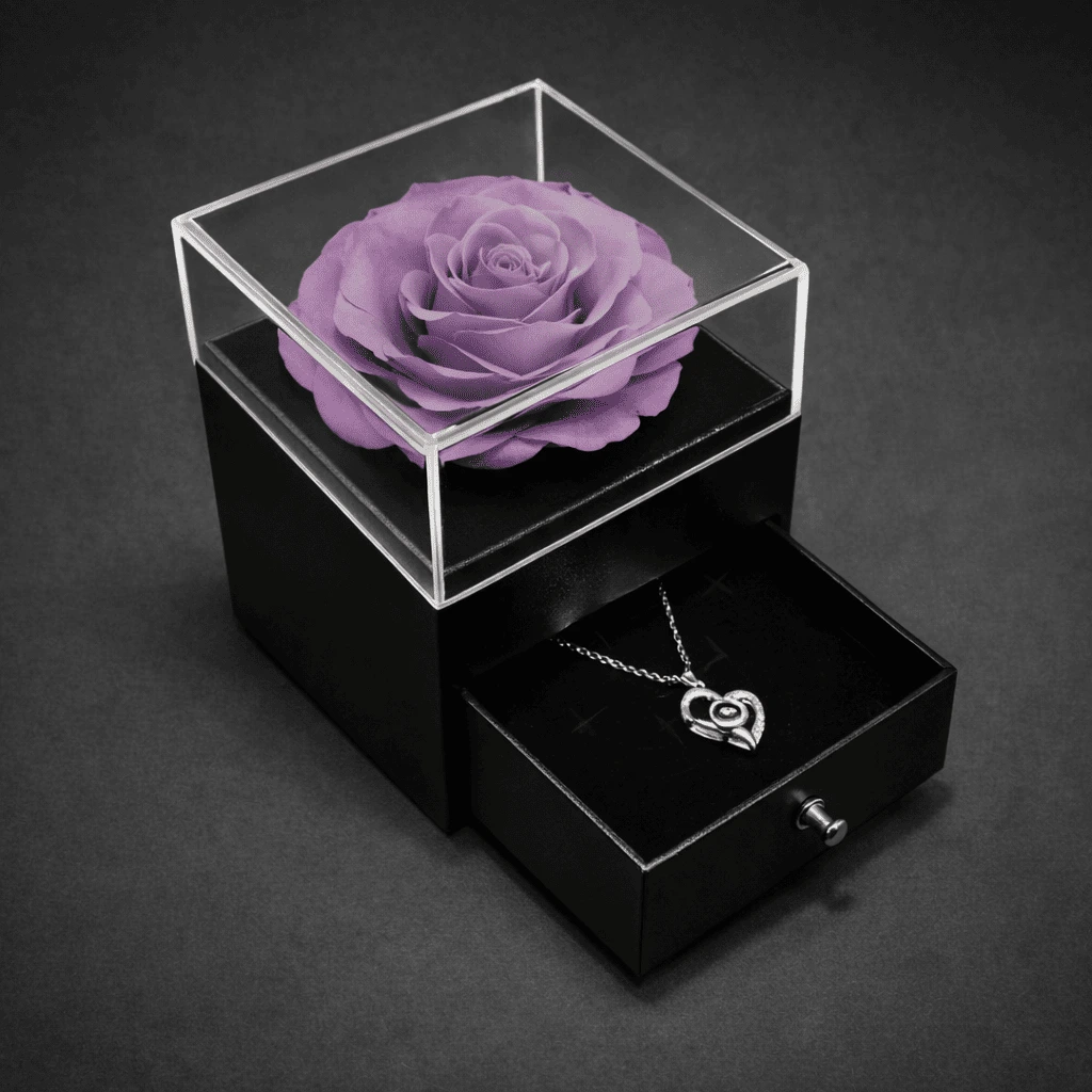 Violet Rose With Necklace